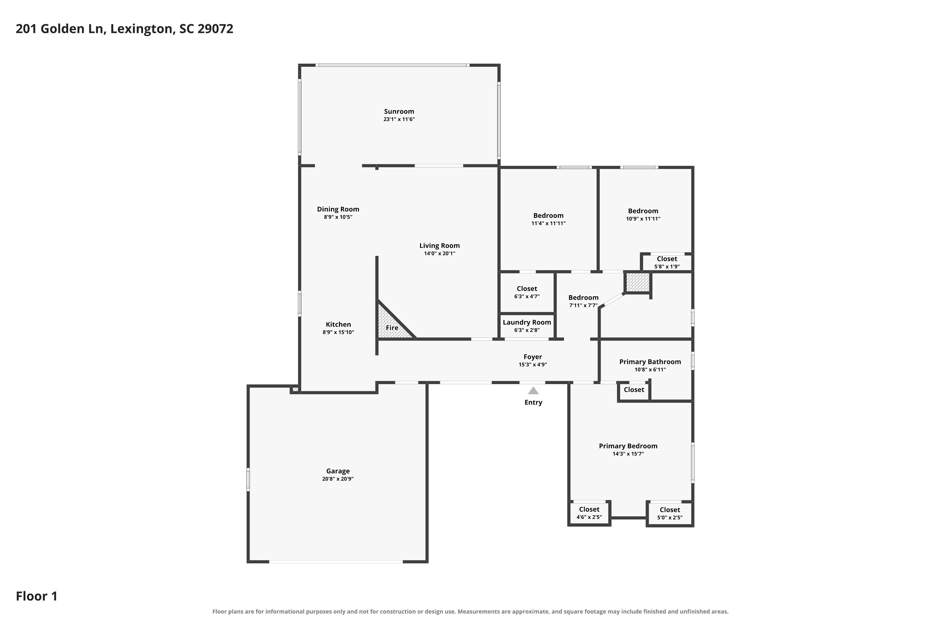 Floor 1 floor plan of 201 Golden Ln, Lexington, SC 29072